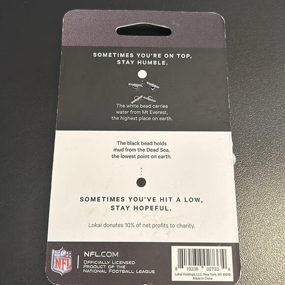 Lokai NFL Arizona Cardinals Football Bracelet Wrist Band. New on Card! Size L - Picture 3 of 3